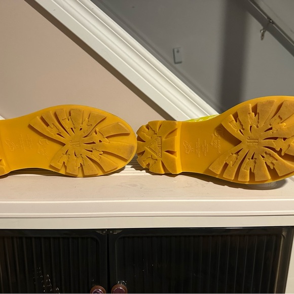 John Fluevog Yellow Floral Lace-Up Boots - Picture 3 of 3